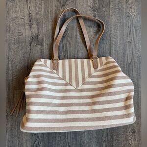 Sole Society Striped Weekender Duffel Bag